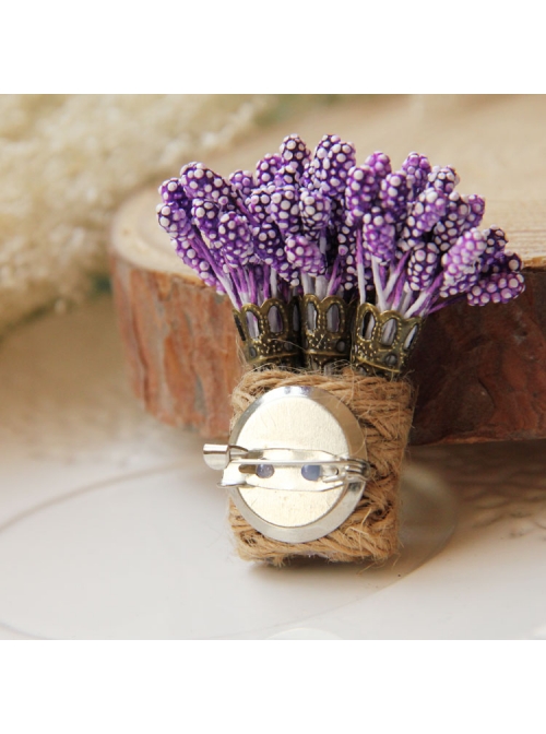 Purple Lavender Twine Handmade Personality Cute Christmas Retro Small Brooch Buckle