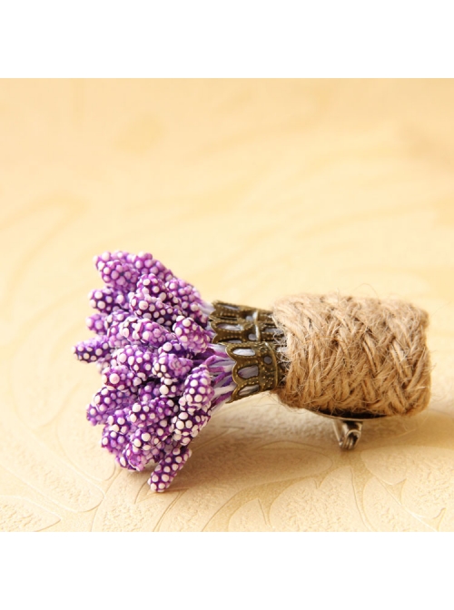Purple Lavender Twine Handmade Personality Cute Christmas Retro Small Brooch Buckle