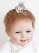 Baby One Year Old Festival Gray Flower Bow Knot Cloth Headdress Female Side Clip
