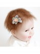Baby One Year Old Festival Gray Flower Bow Knot Cloth Headdress Female Side Clip