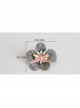 Baby One Year Old Festival Gray Flower Bow Knot Cloth Headdress Female Side Clip