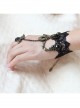 Punk Black Gems Love Heart Wings Heart Lock Wish Lace Retro Palace Female Bracelet Ring One Chain