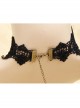 Gothic Retro Black Iron Chain Pearl Flowers Choker Vampire Prom Accessory Accessories