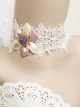 Baroque Handmade Retro Ribbon Flower White Lace Female Exaggerated Palace Choker