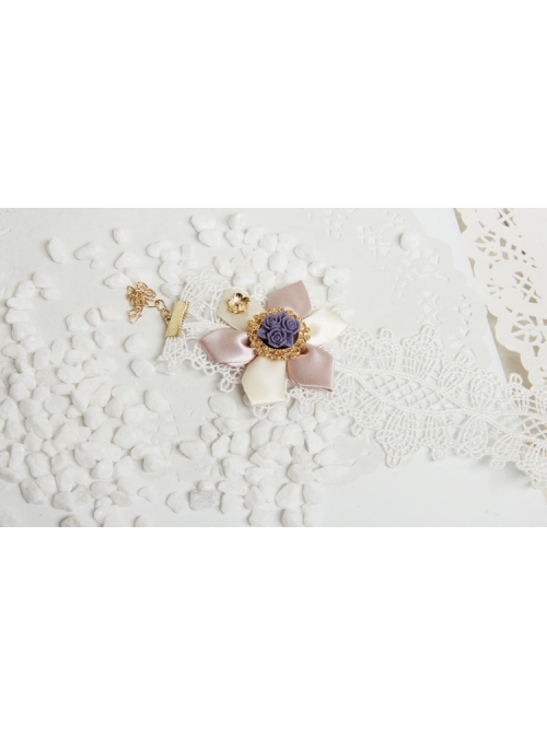 Baroque Handmade Retro Ribbon Flower White Lace Female Exaggerated Palace Choker