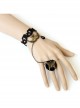 Gothic Black Lace Butterfly Mask Rose Female Bracelet Ring One Chain