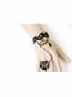 Gothic Black Lace Butterfly Mask Rose Female Bracelet Ring One Chain