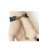 Gothic Black Lace Butterfly Mask Rose Female Bracelet Ring One Chain