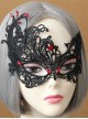 Gothic Grim Reaper Zombie Halloween Black Lace Butterfly Ruby Half Face Female Mask