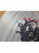 Gothic Grim Reaper Zombie Halloween Black Lace Butterfly Ruby Half Face Female Mask