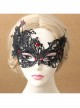 Gothic Grim Reaper Zombie Halloween Black Lace Butterfly Ruby Half Face Female Mask