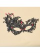 Gothic Grim Reaper Zombie Halloween Black Lace Butterfly Ruby Half Face Female Mask