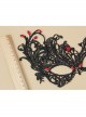 Gothic Grim Reaper Zombie Halloween Black Lace Butterfly Ruby Half Face Female Mask