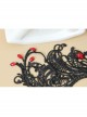 Gothic Grim Reaper Zombie Halloween Black Lace Butterfly Ruby Half Face Female Mask