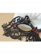 Gothic Grim Reaper Zombie Halloween Black Lace Butterfly Ruby Half Face Female Mask
