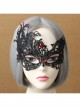 Gothic Grim Reaper Zombie Halloween Black Lace Butterfly Ruby Half Face Female Mask