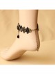 Fashion Gothic Retro Black Lace Gemstone Female Anklet