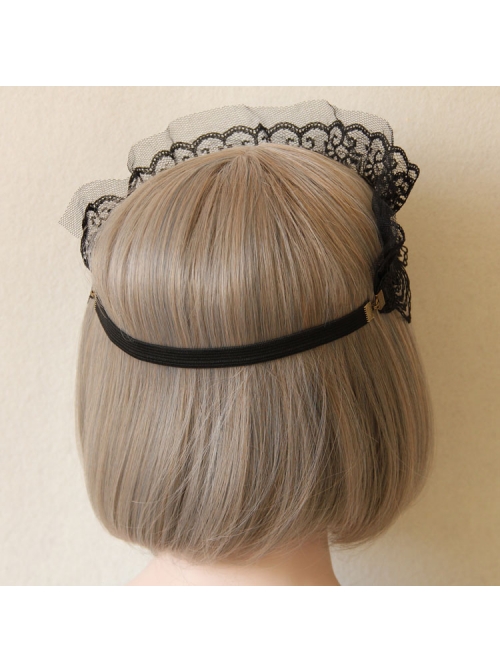 Halloween Gothic Bride Black Lace Mesh Female Wings Gems Crown Headband