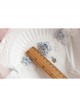 Baroque White Lace Blue Flowers Ribbon Crown Wreath Retro Handmade Hairband