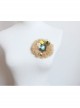 Big Flower Rabbit Pearl Beige Lace Retro Handmade Antique Female Epaulette Corsage Pin Buckle