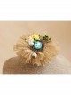 Big Flower Rabbit Pearl Beige Lace Retro Handmade Antique Female Epaulette Corsage Pin Buckle