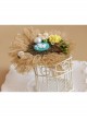 Big Flower Rabbit Pearl Beige Lace Retro Handmade Antique Female Epaulette Corsage Pin Buckle