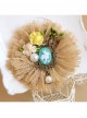 Big Flower Rabbit Pearl Beige Lace Retro Handmade Antique Female Epaulette Corsage Pin Buckle