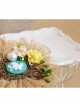 Big Flower Rabbit Pearl Beige Lace Retro Handmade Antique Female Epaulette Corsage Pin Buckle