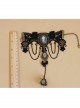 Gothic Prom Black Lace Portrait Pearl Jewel Female Bracelet With Ring One Chain