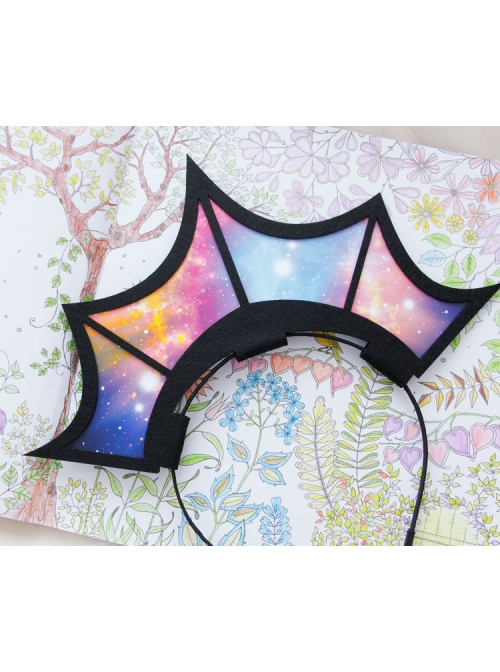 Gothic Halloween Christmas Starry Sky Crown Queen Birthday Bride Headband