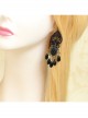 Gothic Black Retro Party Exaggerated Pearl Lace Female Earrings