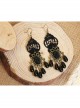 Gothic Black Retro Party Exaggerated Pearl Lace Female Earrings