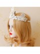 Baroque Pearl Shell Big Crown Bride Wedding White Lace Headband