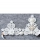 Baroque Pearl Shell Big Crown Bride Wedding White Lace Headband
