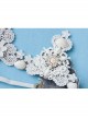 Baroque Pearl Shell Big Crown Bride Wedding White Lace Headband