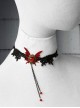 Gothic Retro Vampire Black Lace Female Butterfly Palace Style Ruby Choker
