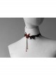 Gothic Retro Vampire Black Lace Female Butterfly Palace Style Ruby Choker