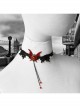 Gothic Retro Vampire Black Lace Female Butterfly Palace Style Ruby Choker