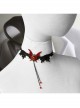 Gothic Retro Vampire Black Lace Female Butterfly Palace Style Ruby Choker