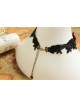 Gothic Retro Vampire Black Lace Female Butterfly Palace Style Ruby Choker