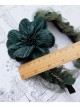 Fashion Retro Dark Green Maid Style All-Match Flower Lace Rhinestone Broad-Brim Hair Band