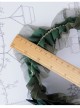 Fashion Retro Dark Green Maid Style All-Match Flower Lace Rhinestone Broad-Brim Hair Band
