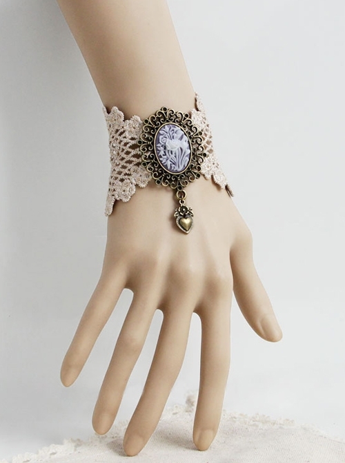Gothic White Palace Lace Flower Love Retro Couple Bracelet