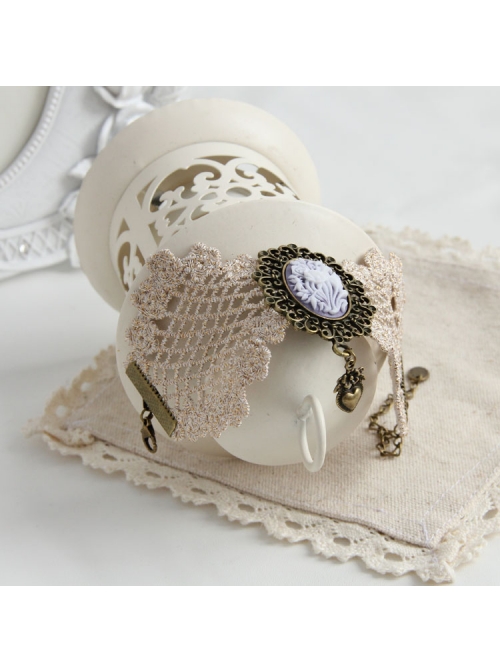 Gothic White Palace Lace Flower Love Retro Couple Bracelet