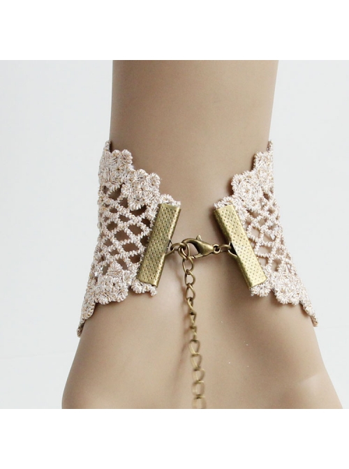 Gothic White Palace Lace Flower Love Retro Couple Bracelet