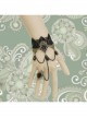 Retro Gothic Christmas Festive Black Lace Edge Pearl Wishing Female Ring Bracelet One