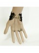 Retro Gothic Christmas Festive Black Lace Edge Pearl Wishing Female Ring Bracelet One