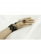 Retro Gothic Christmas Festive Black Lace Edge Pearl Wishing Female Ring Bracelet One