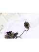Palace Style Gothic Retro Black Lace Pearl Flower Bracelet One Chain With Ring