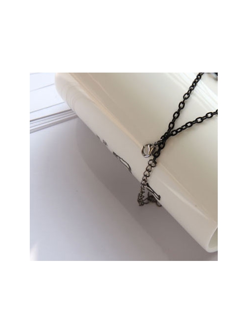 Punk Style Male Female Fashion Casual Black Chain Gear Artificial Leather Bracelet
